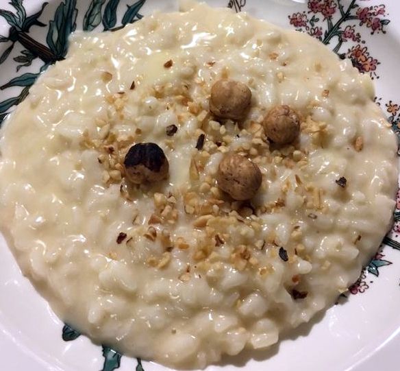 risotto alla crema di noccole e fontina